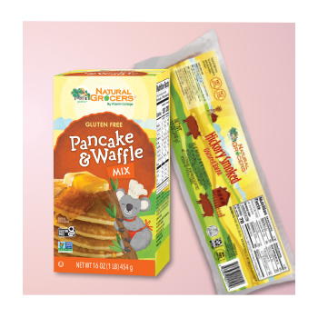 Natural Grocers Brand Pancake & Waffle Mix and Hickory Smoked Uncured Bacon